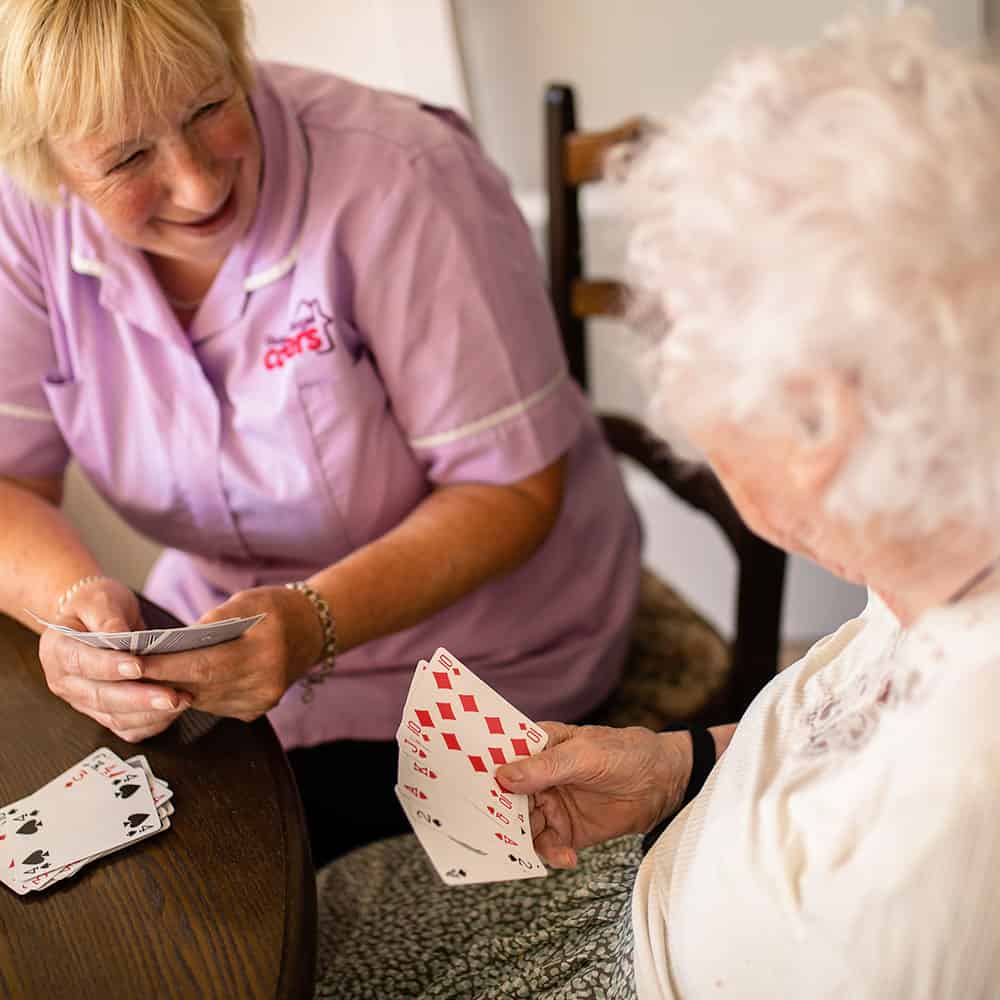 Home carer Bournemouth playing cards